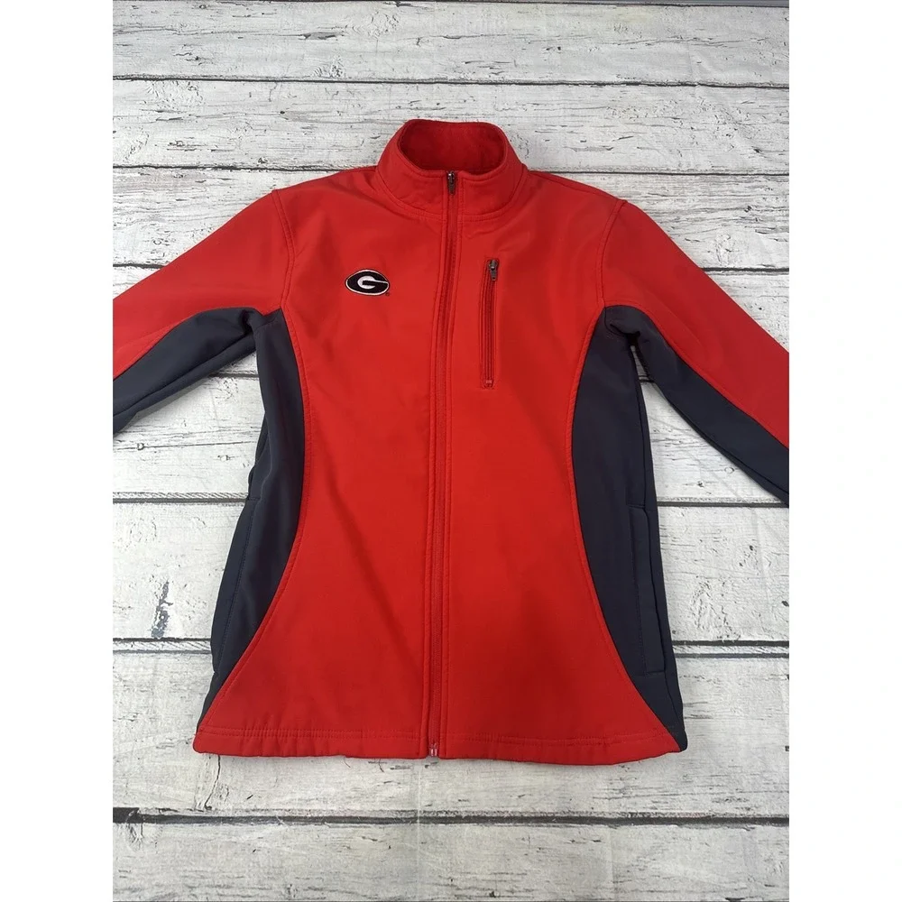 Georgia Bulldogs Jacket Mens Small Red & Gray Knights Apparel UGA Full Zip